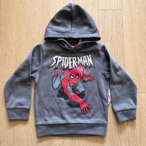 Spider-Man Fleece Hoodie Toddler Boys Grey - Size 5 NWT